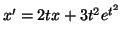 $ x'=2tx+3t^2 e^{t^2}$