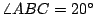$\angle ABC=20{}^\circ $