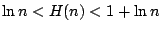 $\ln n<H(n)<1+\ln n$