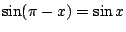 $\sin(\pi-x)=\sin x$
