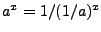 $a^x=1/(1/a)^x$