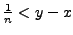 $\frac1n<y-x$