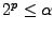 $2^p\le\alpha$