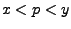 $x<p<y$