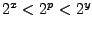 $2^x<2^p<2^y$