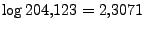 $\log204{,}123=2{,}3071$