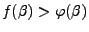 $f(\beta)>\varphi(\beta)$