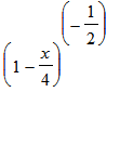 (1-x/4)^(-1/2)