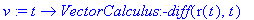 v := t -> VectorCalculus:-diff(r(t),t)