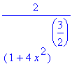 2/(1+4*x^2)^(3/2)