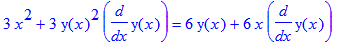 3*x^2+3*y(x)^2*diff(y(x),x) = 6*y(x)+6*x*diff(y(x),x)