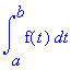 int(f(t),t = a .. b)