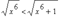 sqrt(x^6) < sqrt(x^6+1)