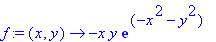 f := (x, y) -> -x*y*exp(-x^2-y^2)