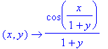 (x, y) -> cos(x/(1+y))/(1+y)