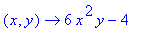 (x, y) -> 6*x^2*y-4