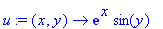 u := (x, y) -> exp(x)*sin(y)