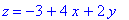 z = -3+4*x+2*y